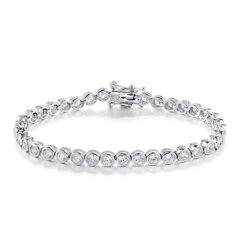 Bubble Moissanite Tennis Bracelet 2/3MM for Women Men Full Diamond Original Sterling Silver 925 Chain with Certificate