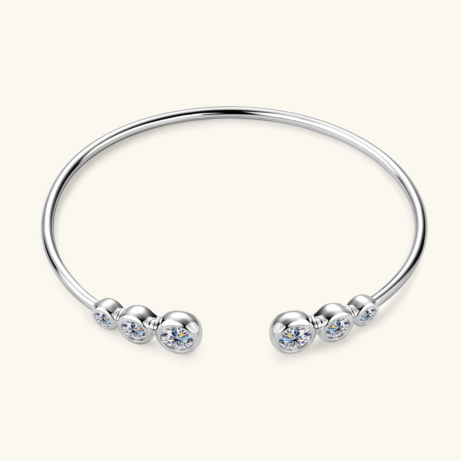 Bubble Moissanite Bracelet For Women 925 Sterling Silver 5MM Diamond Opening Bracelet Fine Jewelry With Certificate