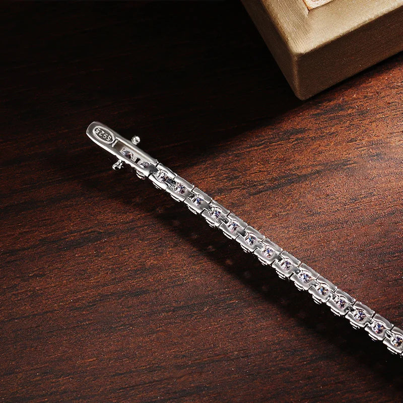 Purple Moissanite Tennis Bracelet GRA Certified Lab Diamond s925 Sterling Silver 18k Wedding Bracelets for Women Man