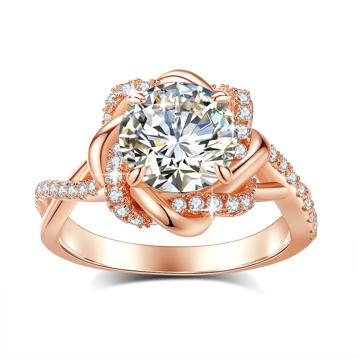 Moissanite Ring Yellow Gold 3ct With Certificate High Quality Wedding Party Jewelry