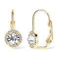 18K Gold Plated Full Moissanite Earrings for Women 6.5mm D Color Lab Diamond Hoop Earring Pure 925 Silver Jewelry