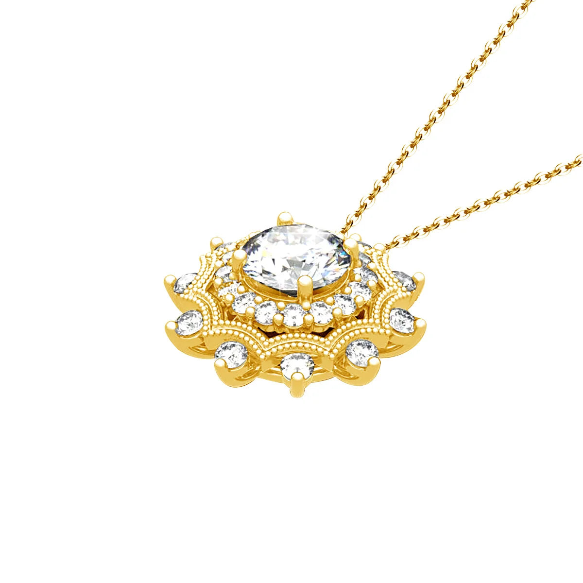 Moissanite Necklace Pendant Solid Sterling Silver 925 Jewelry Round 6.5mm 1ct