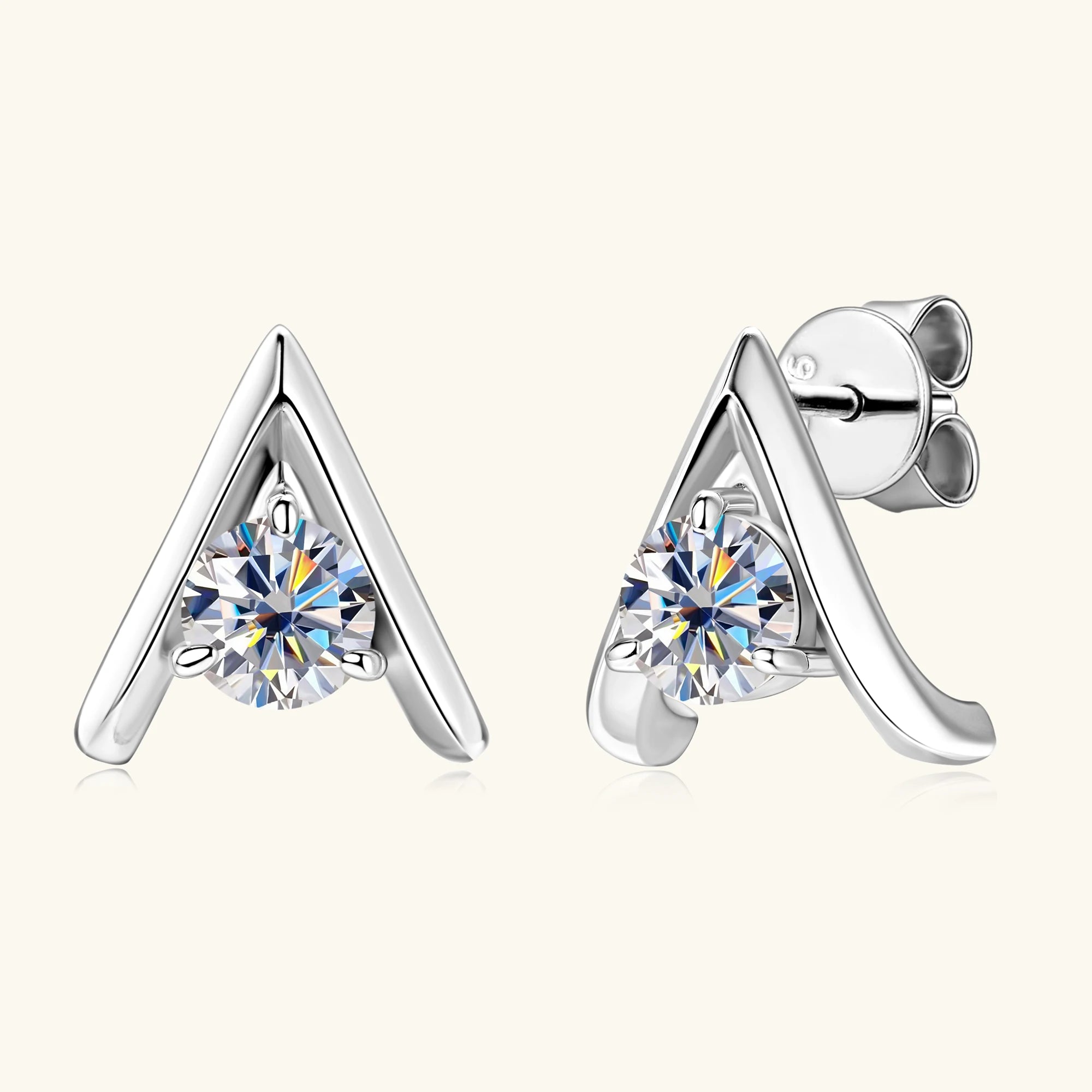 Stud Earrings for Women 925 Sterling Silver Plated 14k Jewelry GRA Certified 0.5CT Moissanite Lab Created Diamond Ear
