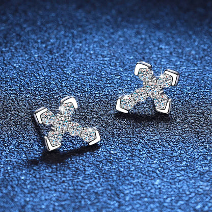 0.36CT Moissanite Cross Earrings