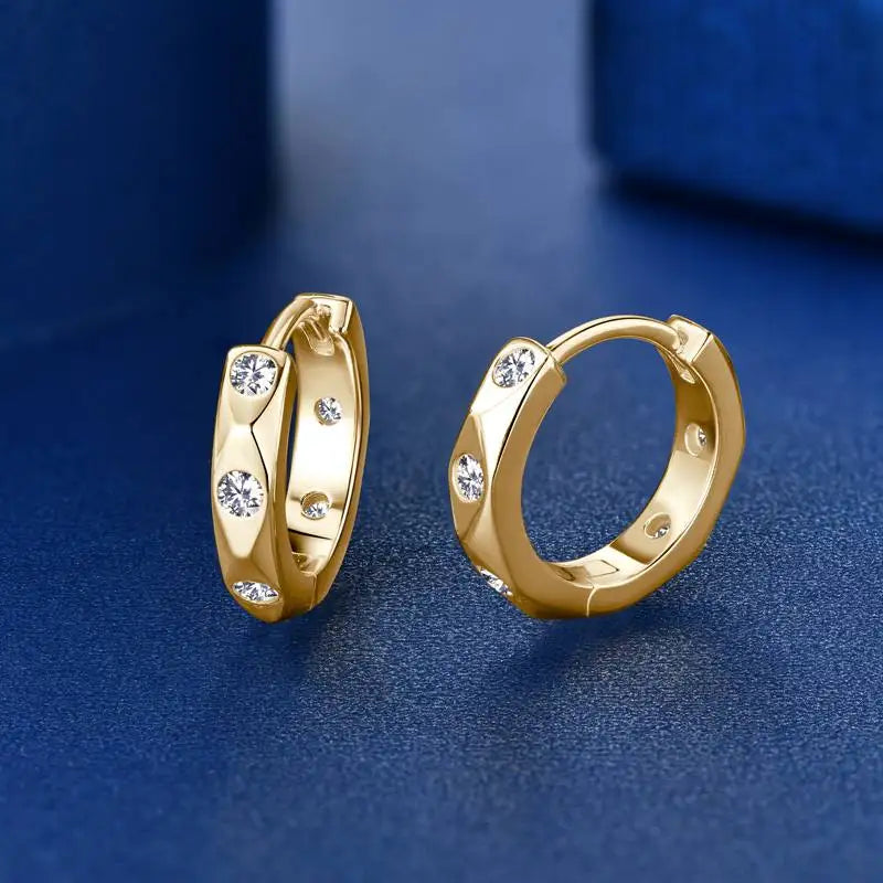 Moissanite Earring 925 Sterling Silver Huggies Hoop Earrings
