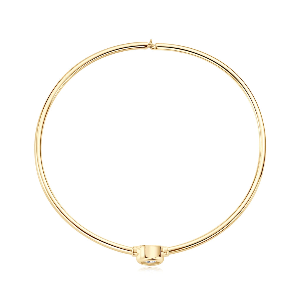 Moissanite Bangle Bracelet 18K Gold Plated 925 Sterling 0.5CT Silver Classic Bangle Bezel Set Diamond Bracelet for Women Gifts