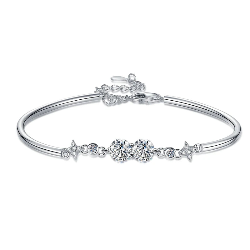 Moissanite Lab Diamond Bracelets 5mm 925 Sterling Silver Women's Hand Bracelet Chain luxury Jewelry For Women