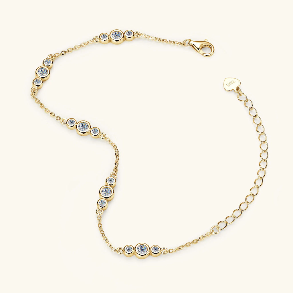 Moissanite Bracelets Real 925 Sterling Silver Adjustable Chain Bracelets for Women With GRA Certificate 3mm 2mm