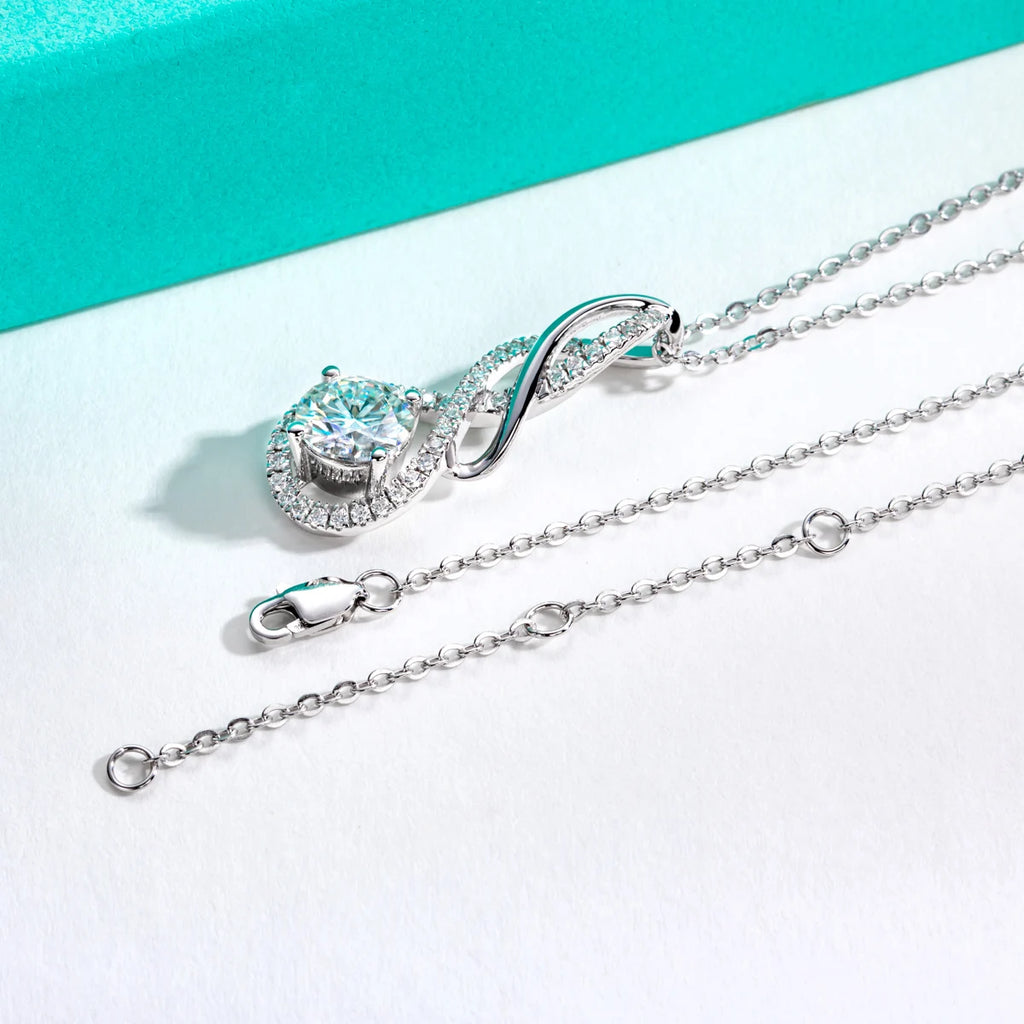 2ct D Color Moissanite Diamond Pendant – 925 Sterling Silver