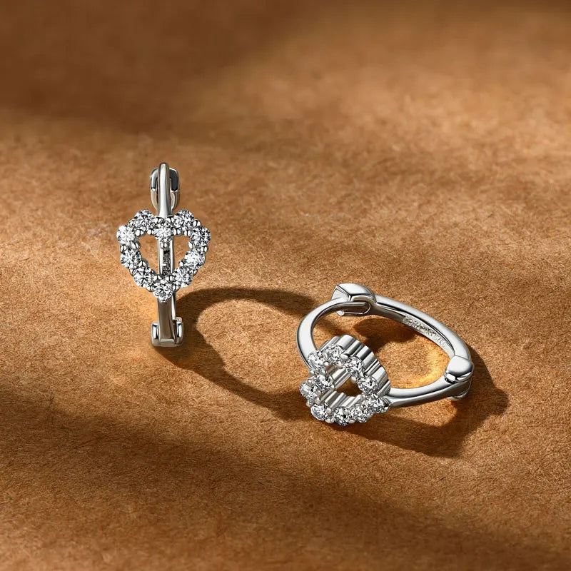 Moissanite Hoop Earring For Women 925 Sterling Silver