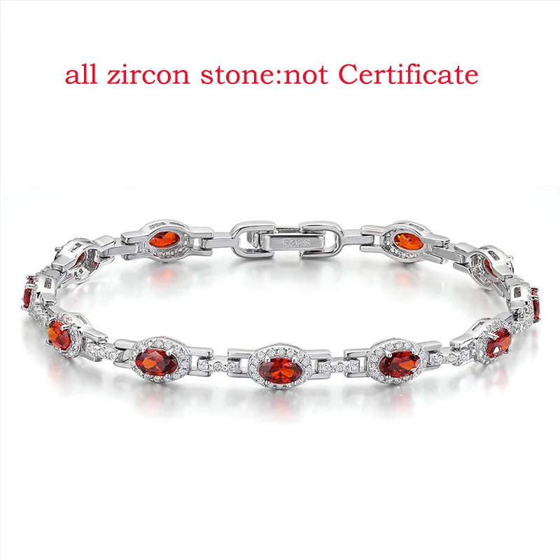 Oval Cut Zircon/moissanite Full Diamond Bracelets for Women Luxury Jewelry Bride Sparkling Bangles S925 Sterling Silver