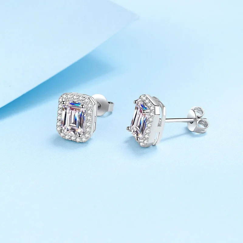 1Carat Moissanite Diamond Stud Earrings