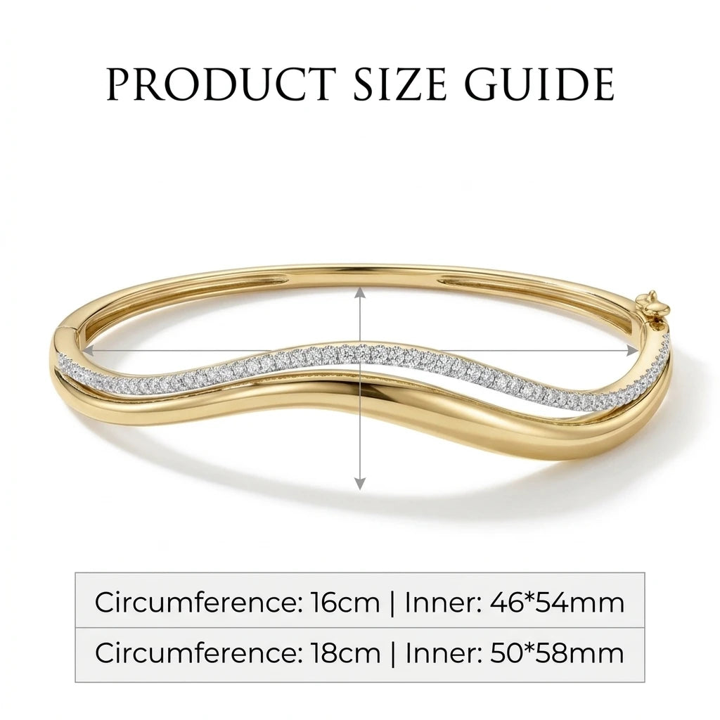 Moissanite Double Wavy Bangle | D VVS1 S925 Silver