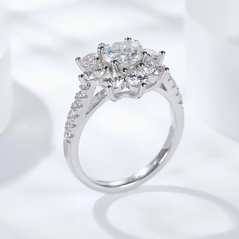 Moissanite Diamond Ring 2 Carats D Color