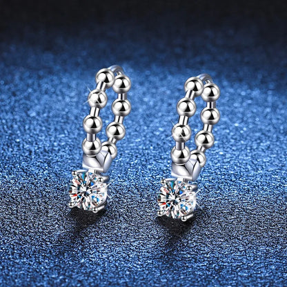 1CT Moissanite Huggie Hoop Earrings