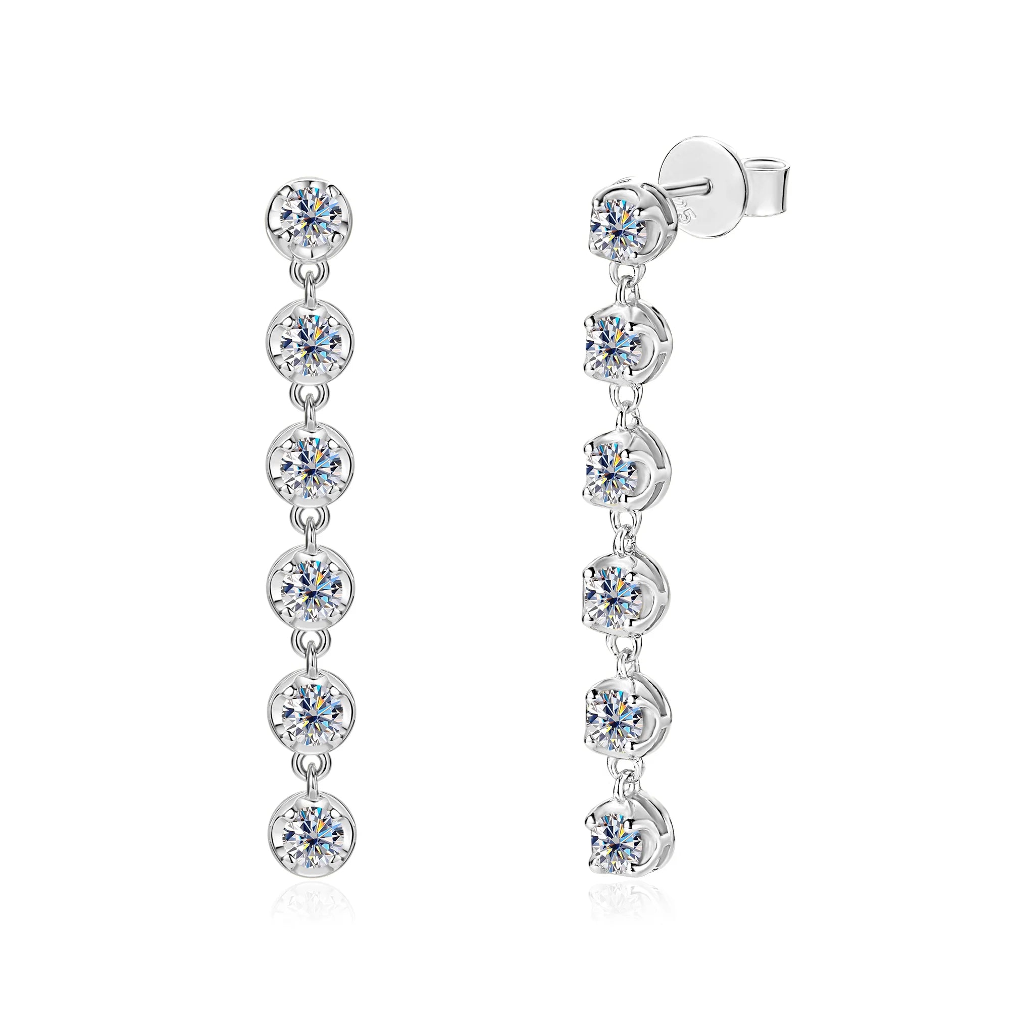 Full 3mm Moissanite Drop Earrings For Women GRA Certified Lab Diamond Solid s925 Silver Plated 18k Dainty Wedding Earring Gift