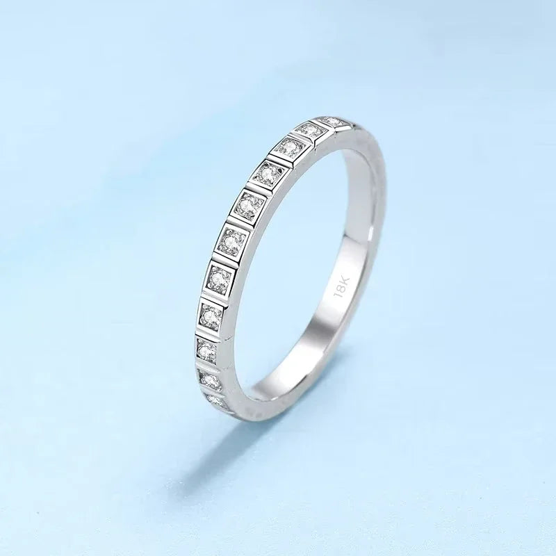 Girl Valentine's Day 18K White Gold Engagement Rings 0.165CT Moissanite Diamond Women Wedding Band PT950 Platinum Birthday Gift