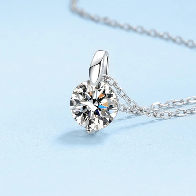 Daughter 18K White Gold Necklaces Women Wedding 1/2/3CT VVS D Color Moissanite Diamond Pendant PT950 Platinum Girl Birthday Gift