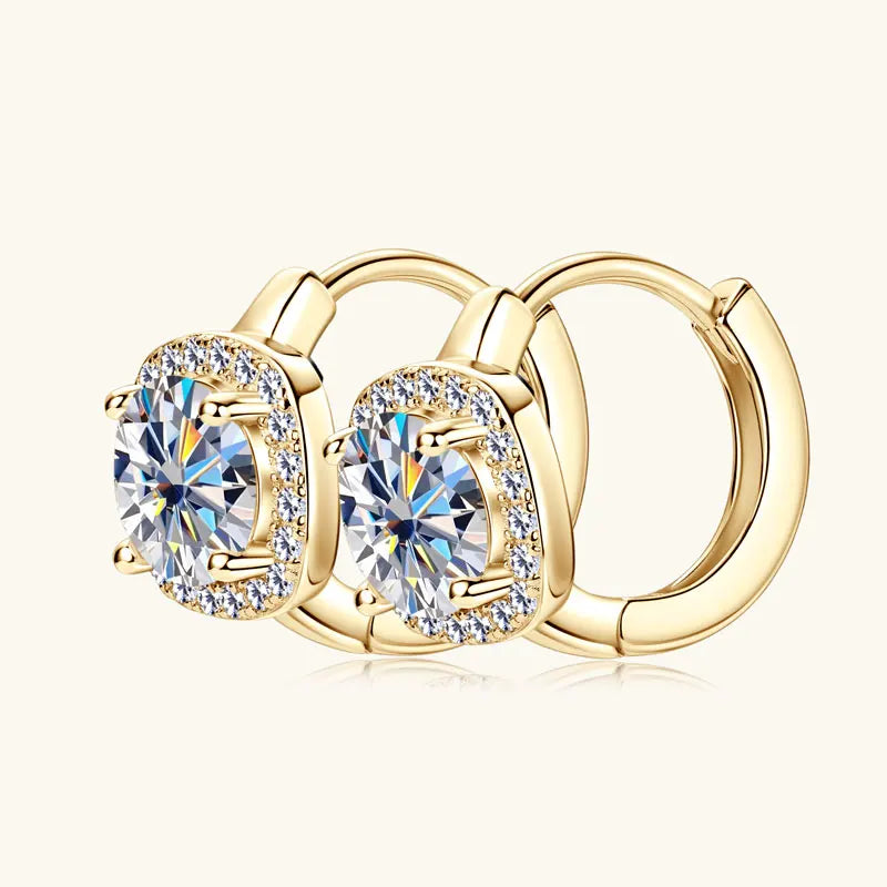6.5mm Moissanite Earring With GRA Certificate 100% Real 925 Sterling Silver Hoop Earrings