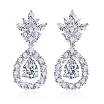 3.5cttw Full Moissanite Drop Earrings