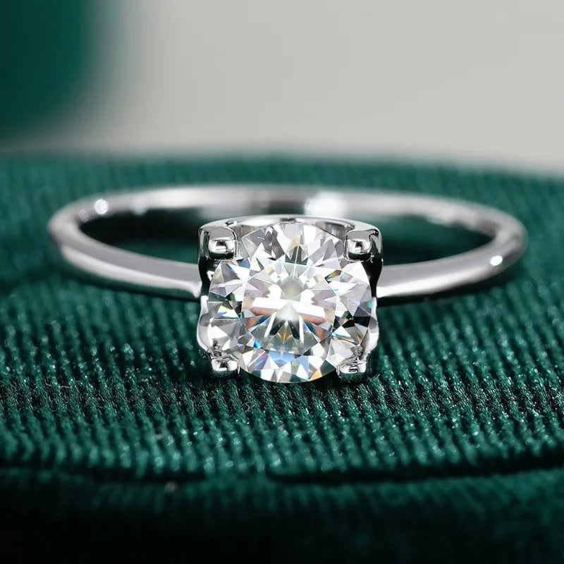 Lover Valentine's Day 18K White Gold Girl Birthday Gift 0.5/1/2/3CT Moissanite Diamond Wedding Band PT950 Platinum Women Rings