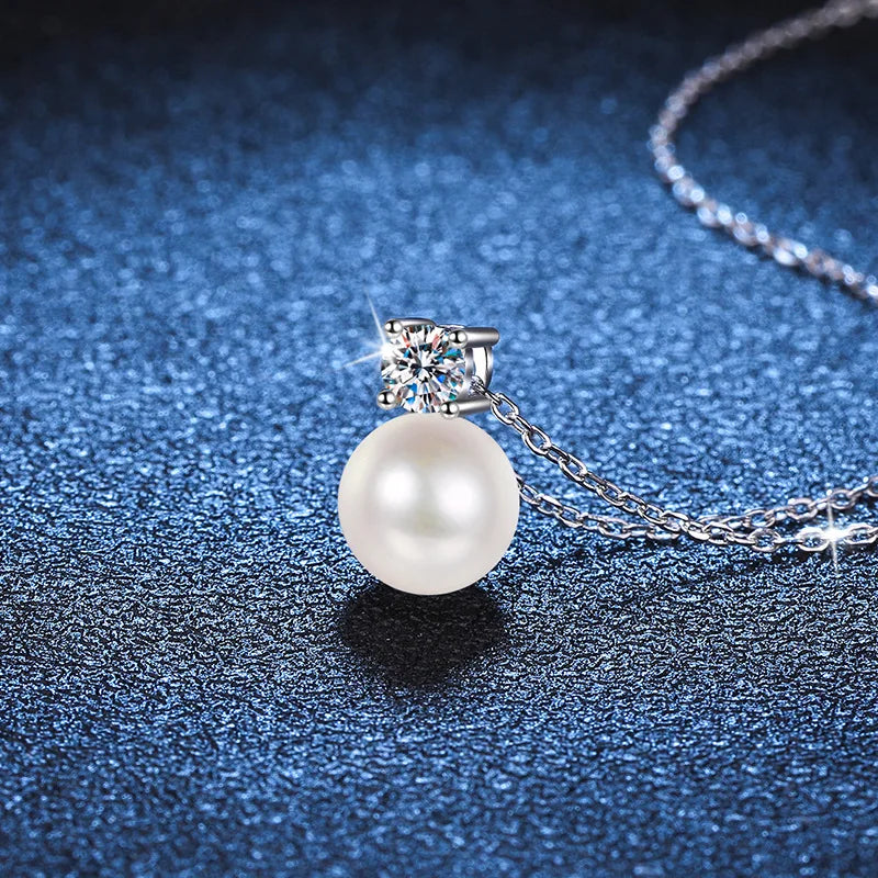 Freshwater Pearl Moissanite Necklace