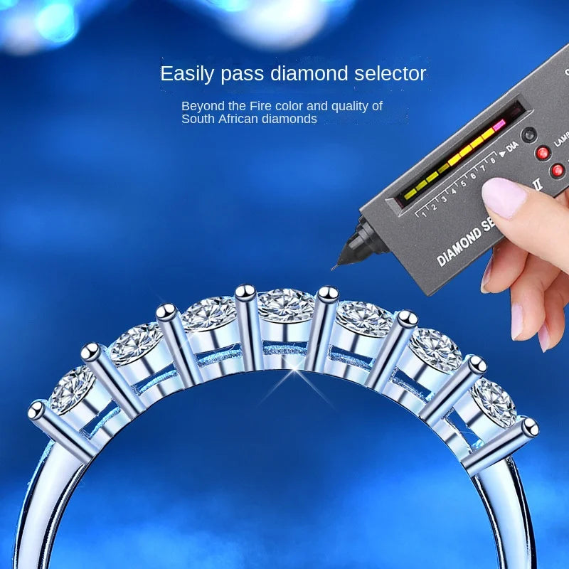 Moissanite Ring 925 Silver 0.7 CT Wedding Ring Prong Setting Fine Jewelry