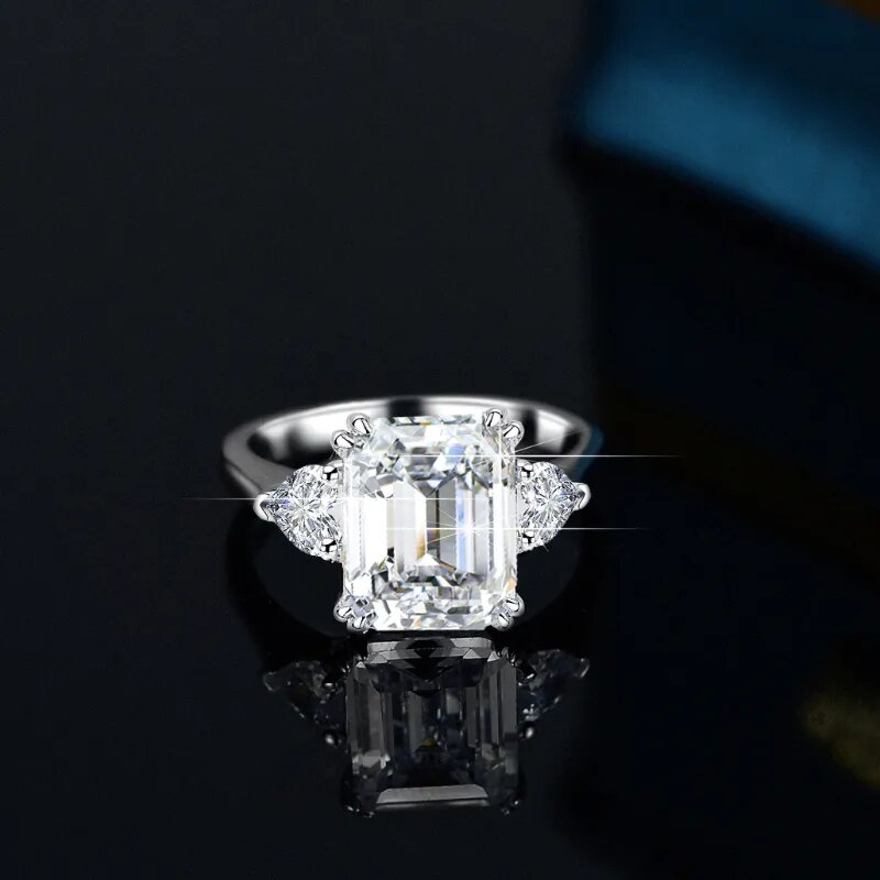 4 Carat Moissanite Rings Engagement Wedding Ring