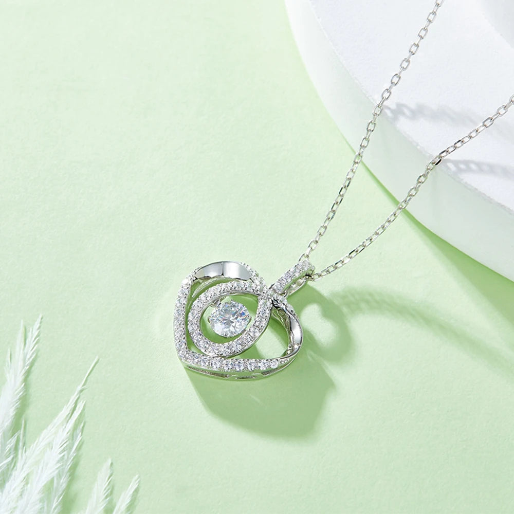 Moissanite Diamond Sparkling Pendant Necklace