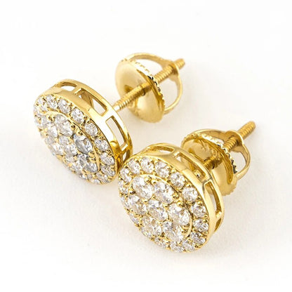 Moissanita Diamond Circle Ear Studs