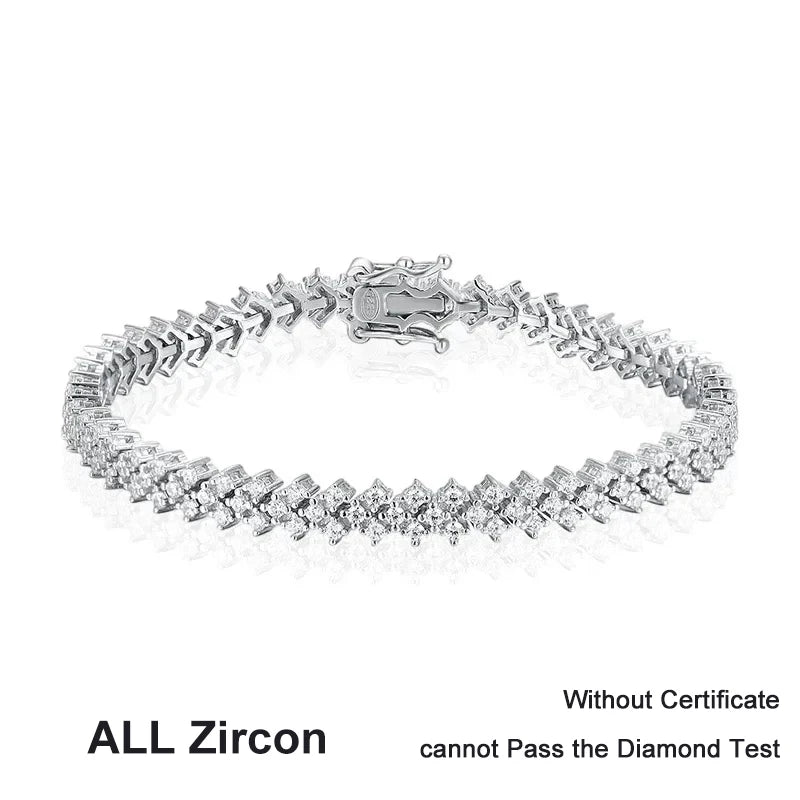 Moissanite Tennis Bracelet 925 Sterling Silver Lab Diamond Bracelets with White Gold Plated  Fine Jewelry For Women