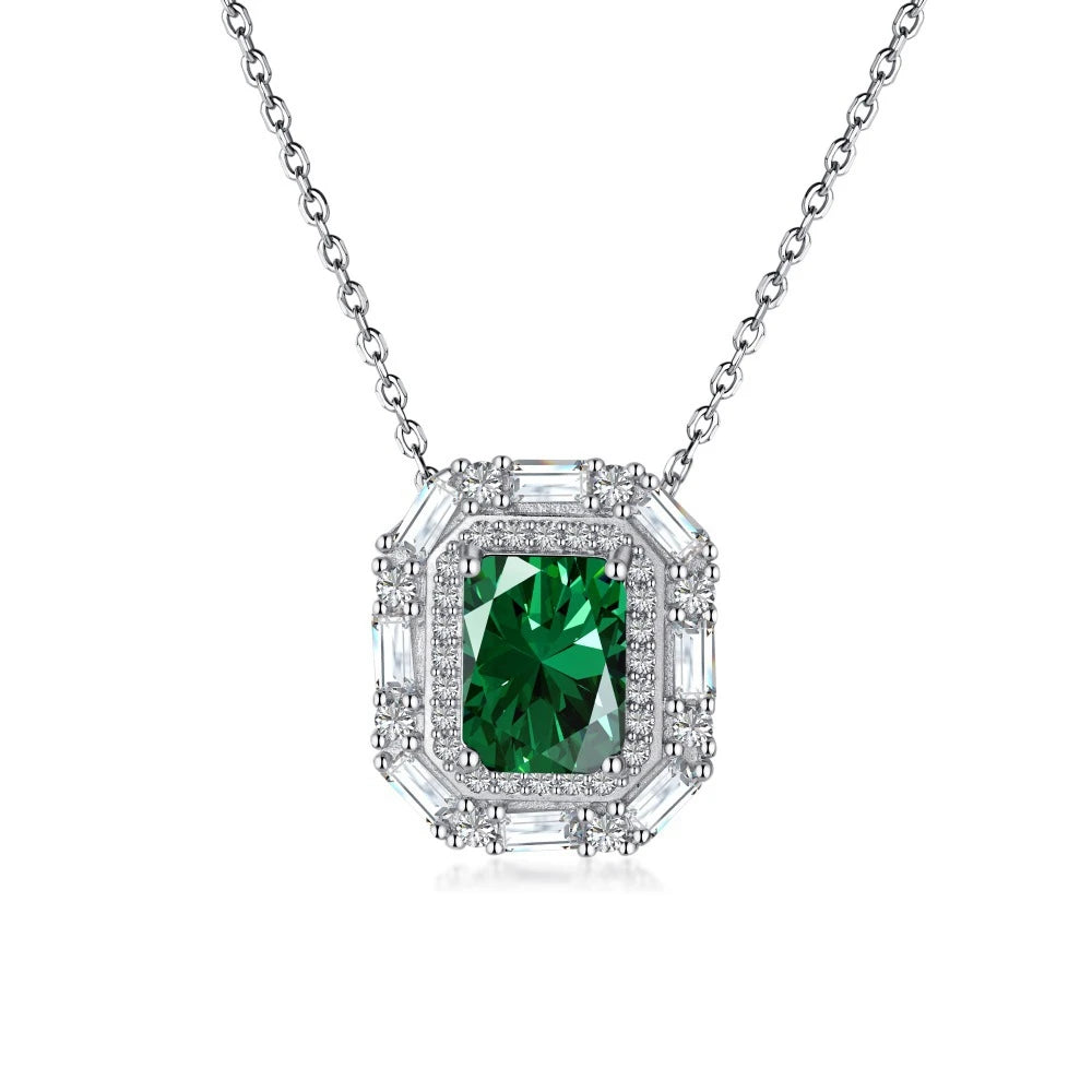 Gemstone Moissanite Pendant Necklace