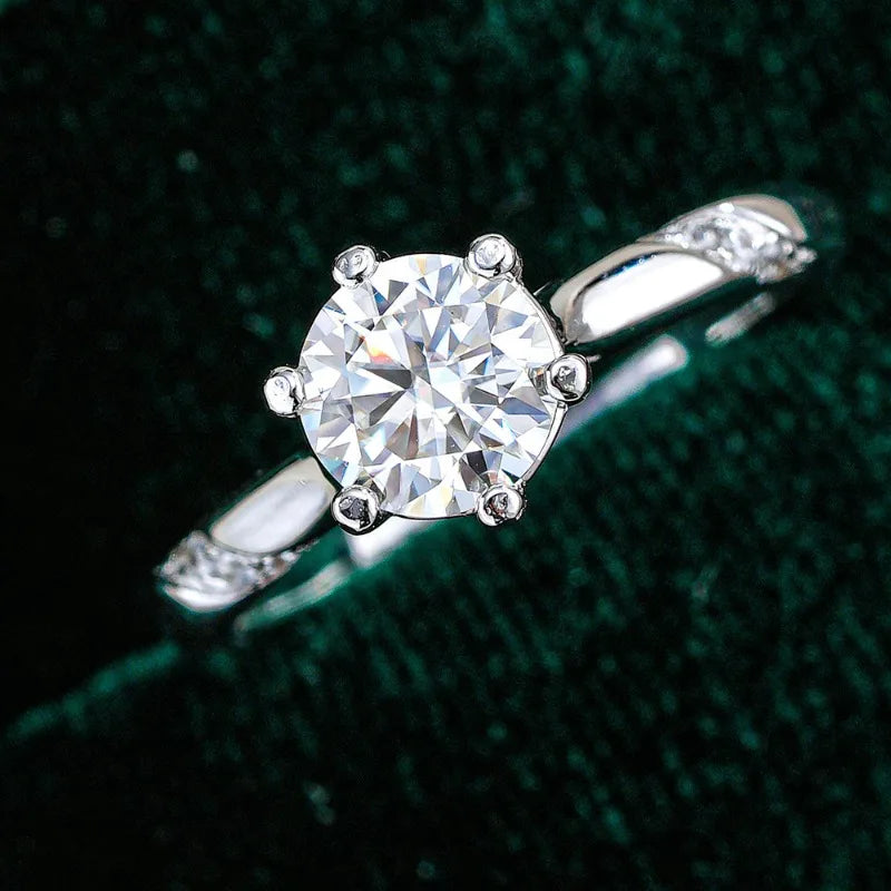 Women Engagement 18K White Gold Wedding Band 0.5/1/1.5/2/3CT VVS D Color Moissanite Diamond PT950 Platinum Girl Birthday Gift