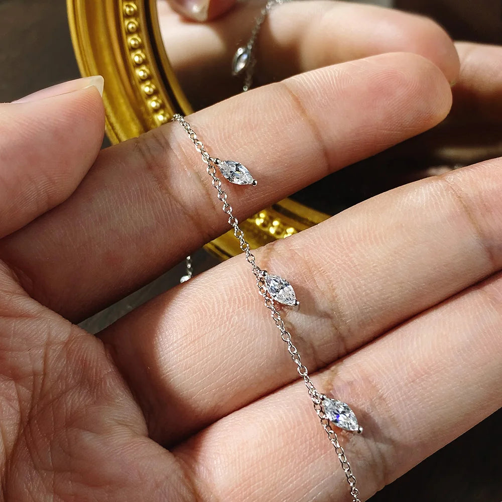 0.3ct Marquise Moissanite Necklace | D VVS1 S925 Silver