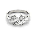 Round Cut 1 Ct Three Stone Moissanite Ring 925 Sterling Silver Women Engagement Wedding Band