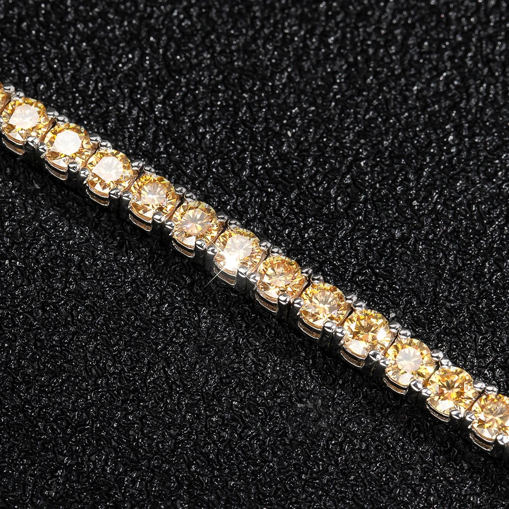Real Moissanite Tennis Bracelet Sparkling Full Diamond 3mm