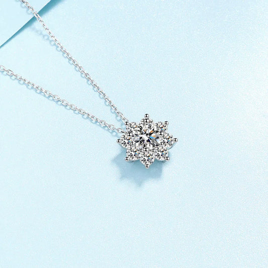 Moissanite Pendant Necklace White Gold