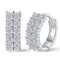 Full Moissanite Earring For Women 925 Silver Luxury Sparkling Hoop Earrings 18K Gold Plated 1.9mm Christmas Gift Wedding Jewelry