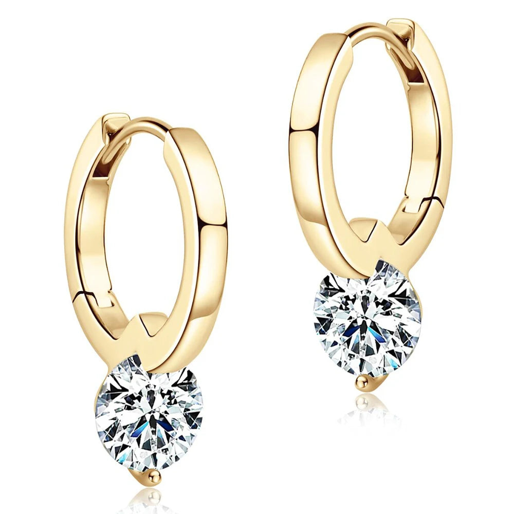 Earrings For Women 1 Carat Classic Simple Moissanite Drop Earring Sparkling Fine Jewelry Certified Original 925 Silver