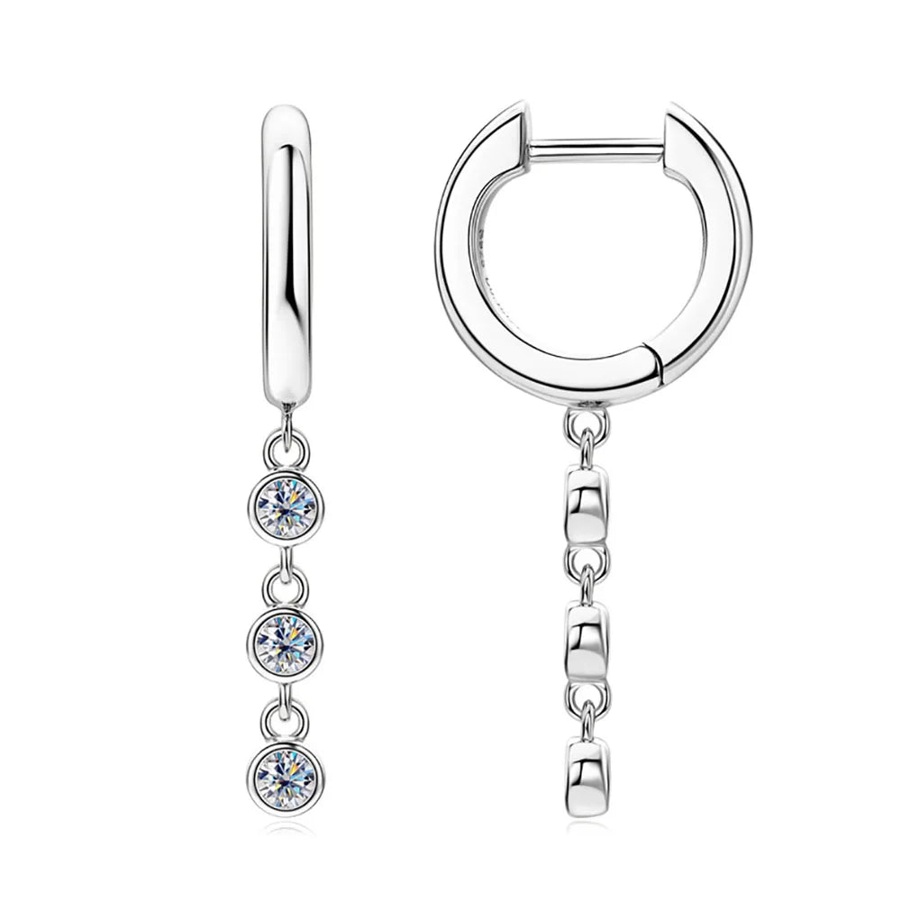 Full Moissanite Bubble Tassel Earrings