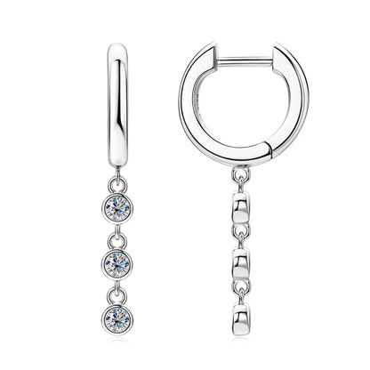 Full Moissanite Bubble Tassel Earrings