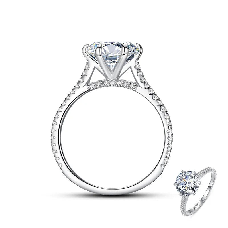 3 Carat Round Moissanite Rings