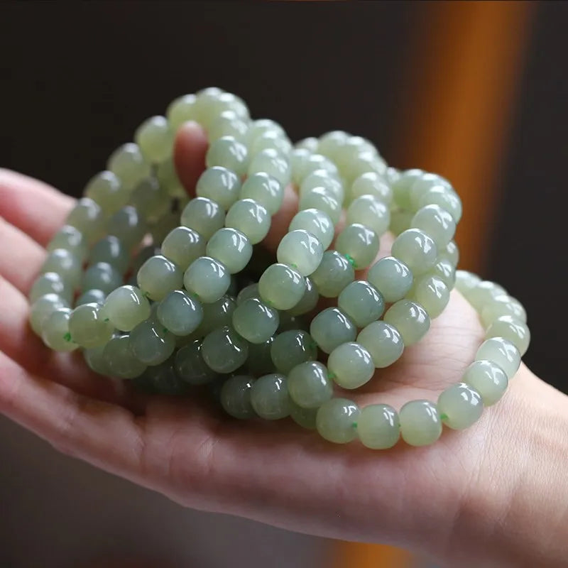 Natural Hetian Green Jade Bracelets