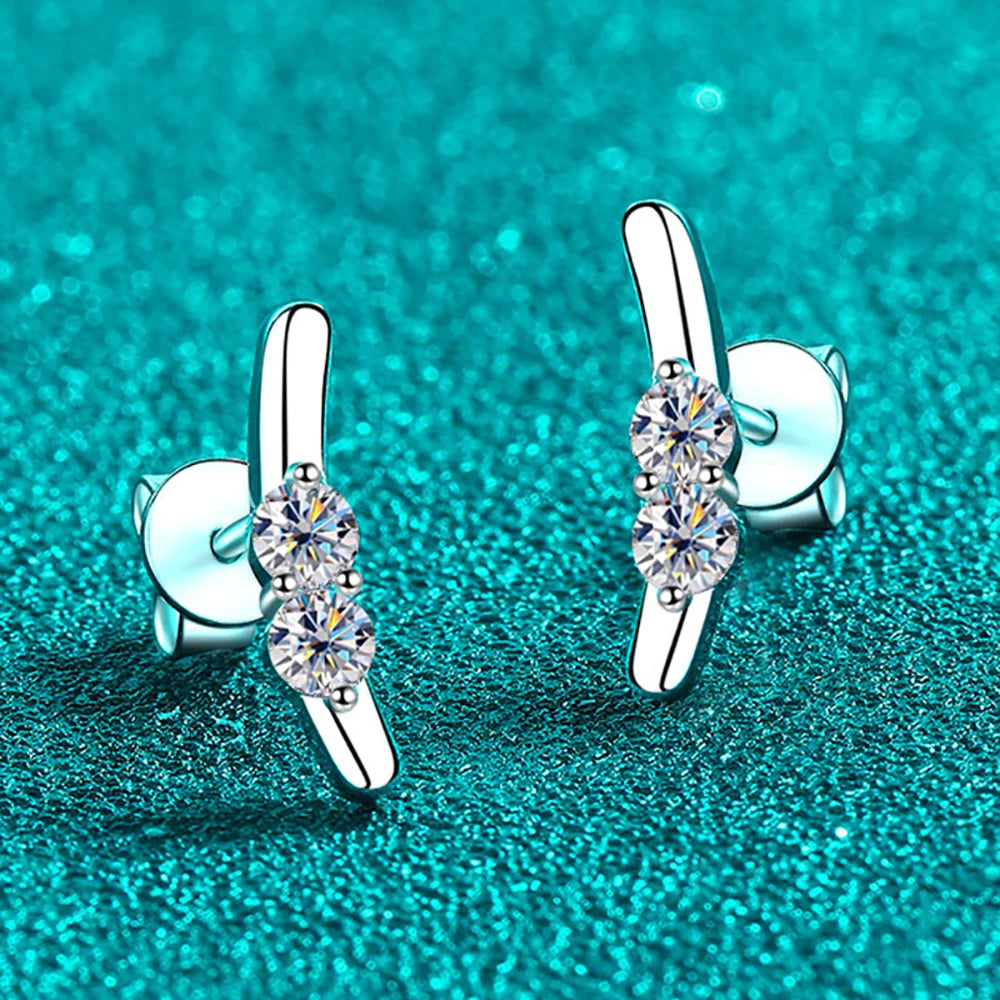 0.4cttw Full Moissanite Stud Earrings