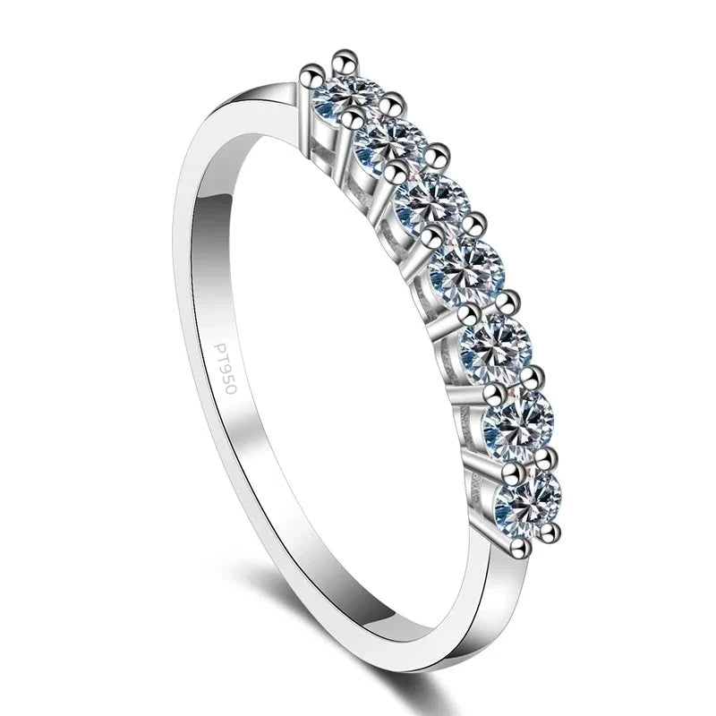 Platinum PT950 Moissanite Diamond Sparkling Ring