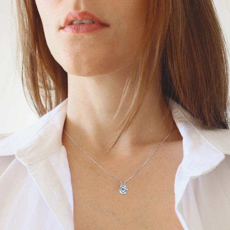 1.0-2.0carat Moissanite Diamond Pendant Necklace