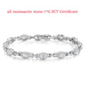 Oval Cut Zircon/moissanite Full Diamond Bracelets for Women Luxury Jewelry Bride Sparkling Bangles S925 Sterling Silver