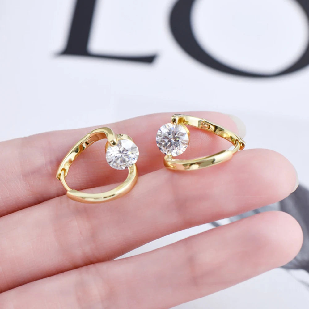 Moissanite Earrings for Women 925 Sterling Sliver Twisted Hoop Earring 1.0ct D Color Wedding Party Fine Jewelry GRA