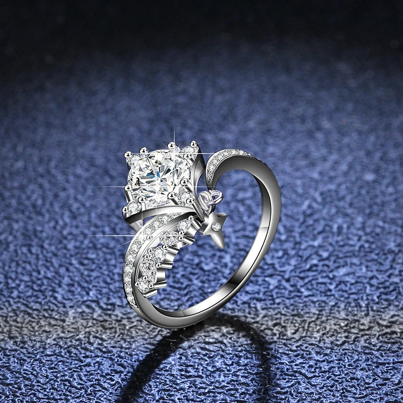 1CT Moissanite Diamond Engagement Ring