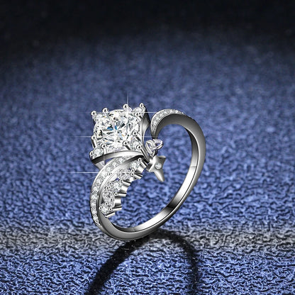 1CT Moissanite Diamond Engagement Ring